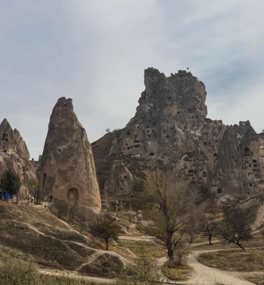 The town of Derinkuyu on the Cappadocian plateau above the underground city