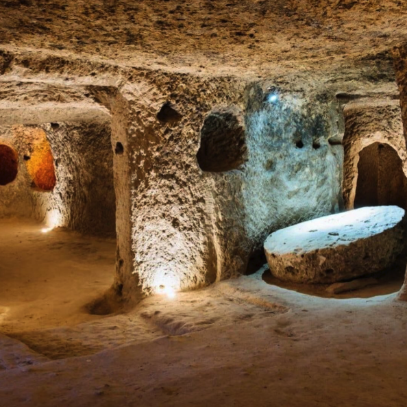 A carved tunnel inside Derinkuyu Underground City