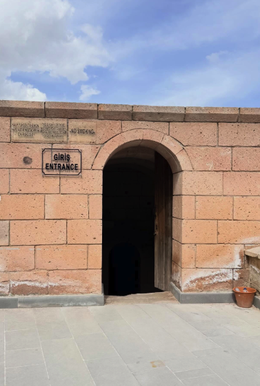 Signage and entrance area at Derinkuyu Underground City